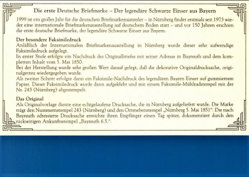Faksimile Bayreuth Brief - Bayern Kreuzer und Sachsendreier - M�nchen 01.11.1999