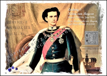 Knig Ludwig II. von Bayern - Postkarte Replik - Lbeck 05.05.1986