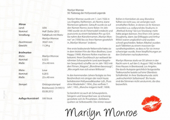 Marilyn Monroe - Love - USA Brentwood CA 05.08.2012 - selten