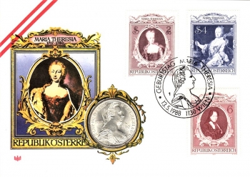 Maria Theresia - Geburtstag - Wien 13.05.1988 - Mnze in Silber