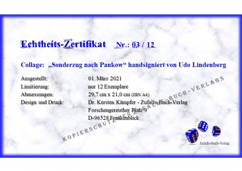 Udo Lindenberg - Sonderzug nach Pankow - original signiert - exklusiver Sonderdruck