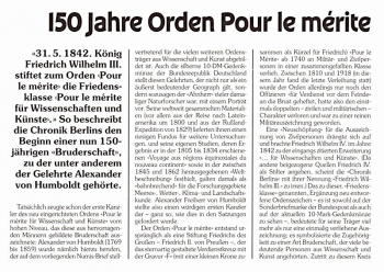 150 Jahre Orden Pour Le Merite - Alexander von Humboldt - Bonn 07.05.1992