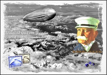 Ferdinand Graf von Zeppelin - Luftschifffahrt - Gedenkblatt